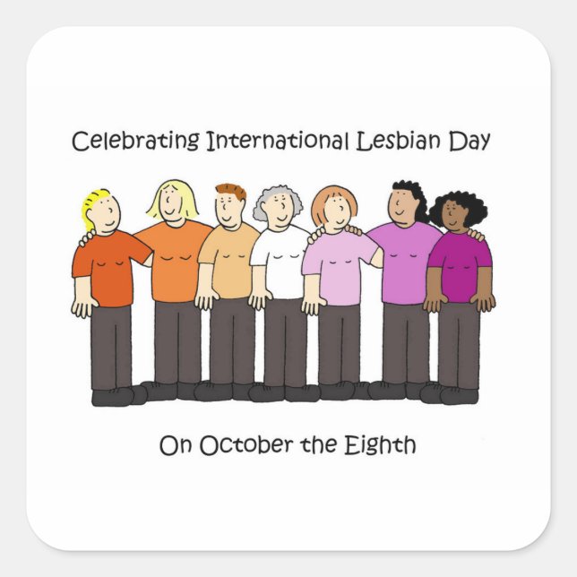 International Lesbian Day October 8th Square Sticker (Front)