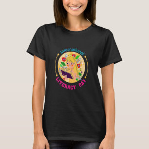 International Literacy Day Cute Kid Reading T-Shirt