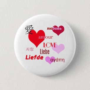 International Love 6 Cm Round Badge
