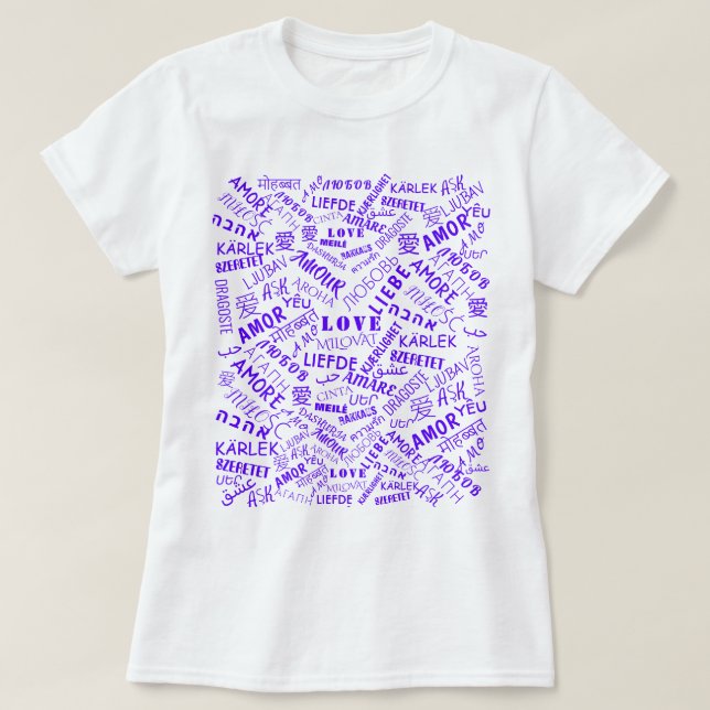 International Love Text T-Shirt (Design Front)