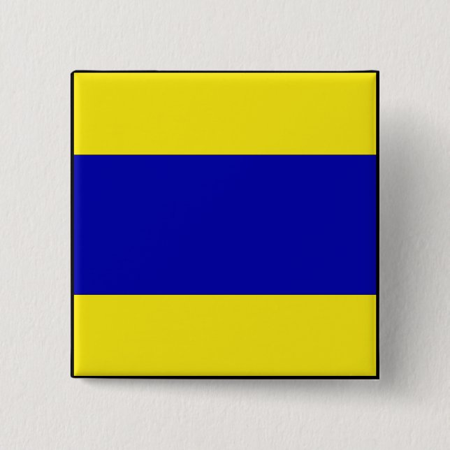 International maritime signal flag letter nautical 15 cm square badge (Front)