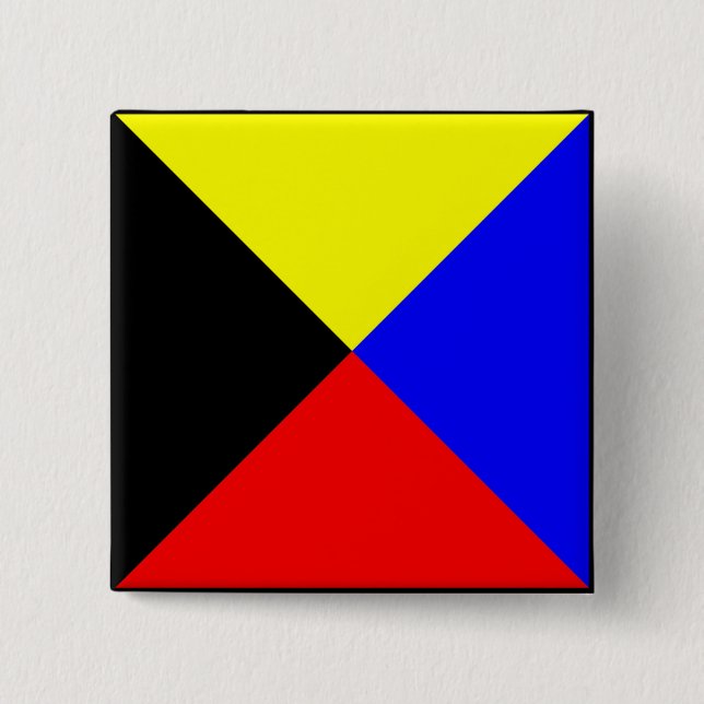 International maritime signal flag letter nautical 15 cm square badge (Front)