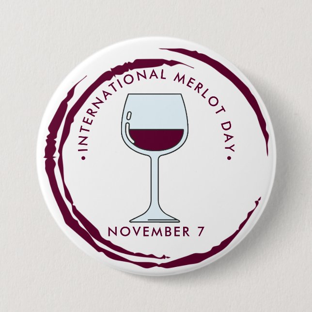 International Merlot Day 7.5 Cm Round Badge (Front)