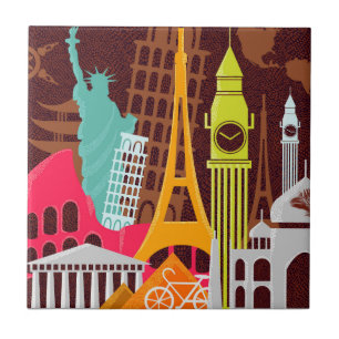 International Monuments Ceramic Tile