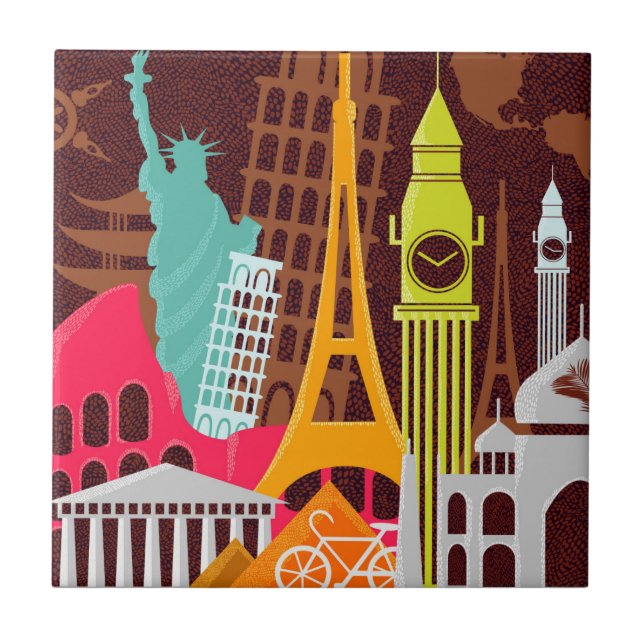 International Monuments Ceramic Tile (Front)