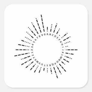 International Morse Code Chart Square Sticker