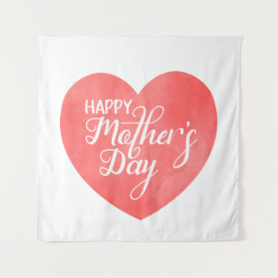 International mother's day design in pink heart tapestry