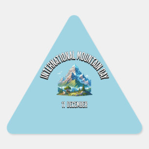 International Mountain Day. 11 December Triangle Sticker