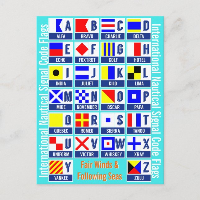 International Nautical Signal Code Flags Postcard (Front)