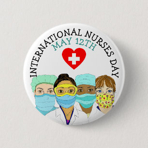 International Nurses Day May 12th Button