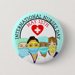 International Nurses Day May 12th Button