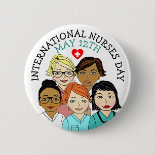 International Nurses Day May 12th Button