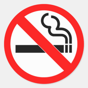 International official symbol no smoking sign classic round sticker