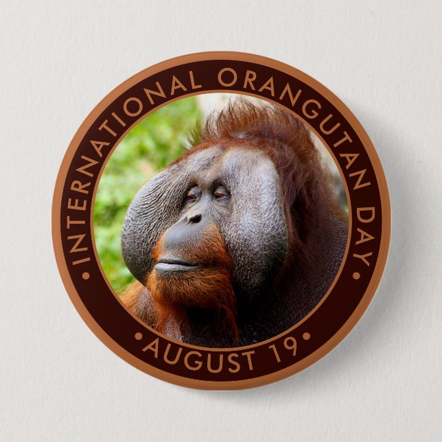 International Orangutan Day 7.5 Cm Round Badge (Front)