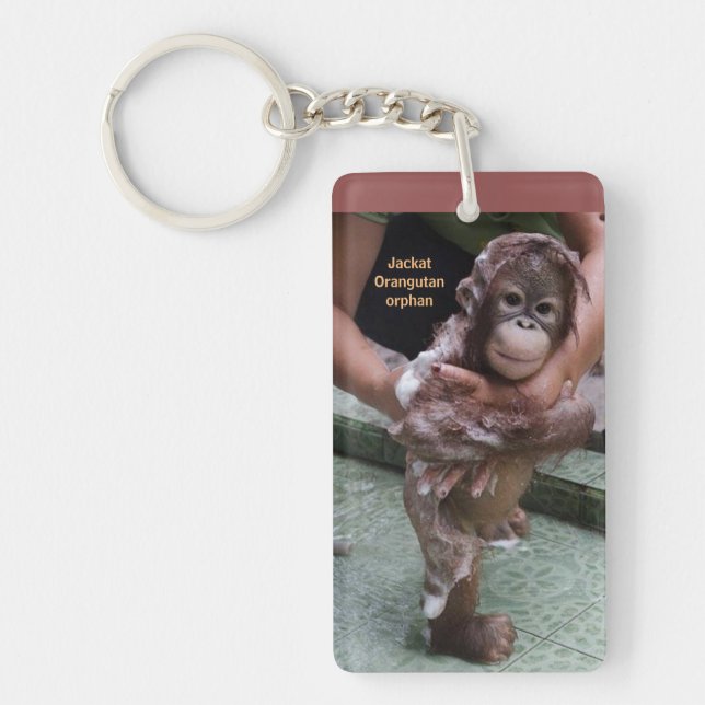 International Orangutan Day Cute Baby Jackat Key Ring (Front)