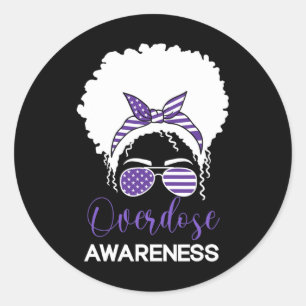 International Overdose Awareness Day 2022 Purple R Classic Round Sticker