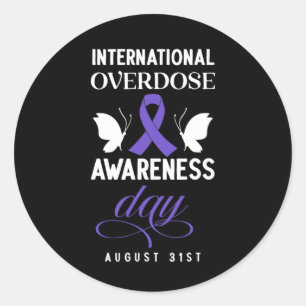 International Overdose Awareness Day 4 Classic Round Sticker