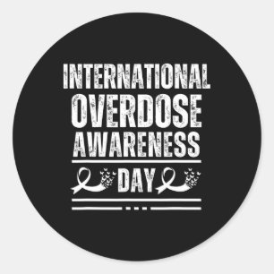 International Overdose Awareness Day I Wear Purple Classic Round Sticker