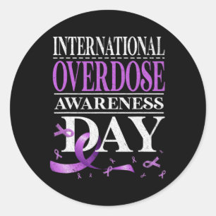 International Overdose Awareness Day Purple 1 Classic Round Sticker