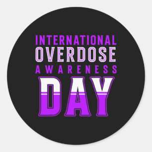 International Overdose Awareness Day - Purple Classic Round Sticker