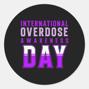 International Overdose Awareness Day - Purple Classic Round Sticker