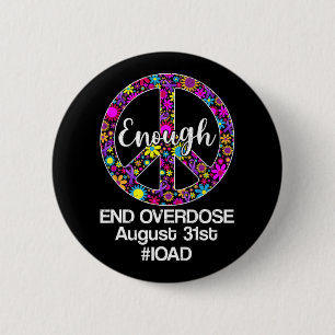 International Overdose Awareness Day Purple Peace 6 Cm Round Badge