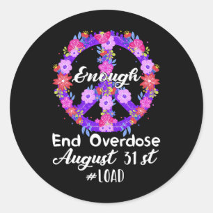 International Overdose Awareness Day Purple Peace Classic Round Sticker