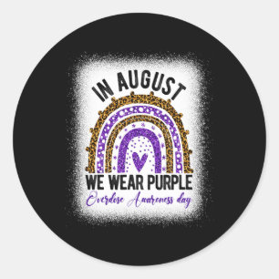 International Overdose Awareness Day Purple Rainbo Classic Round Sticker