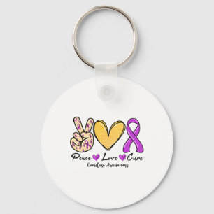 International Overdose Awareness Ribbon Peace Love Key Ring