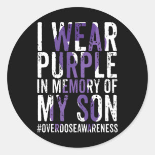 International Overdose Awareness Wear Purple Ribbo Classic Round Sticker