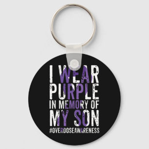 International Overdose Awareness Wear Purple Ribbo Key Ring