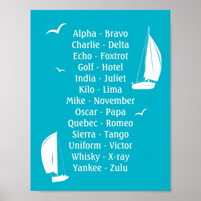 International Phonetic Alphabet Boats Shipping Poster (Front)