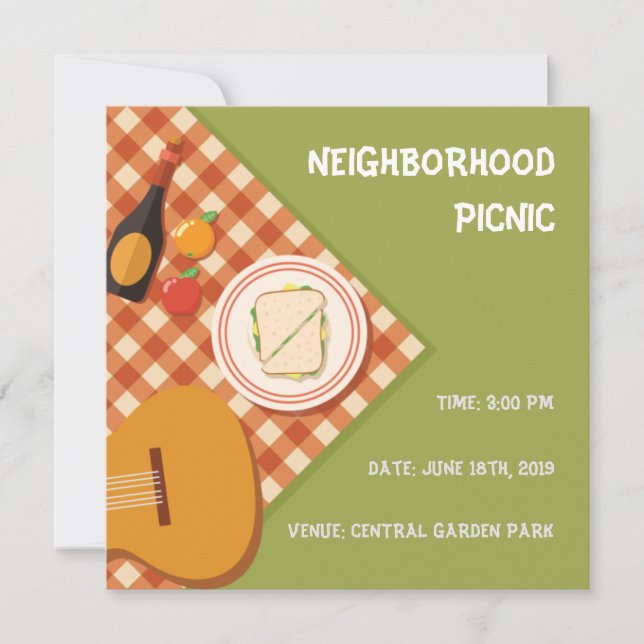 International Picnic Day - Neighbourhood Picnic Invitation (Front)
