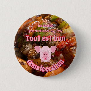 International Pig Day 6 Cm Round Badge