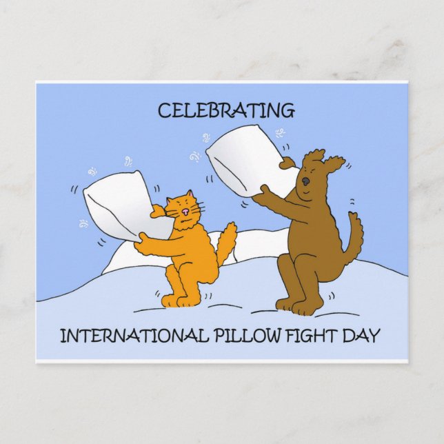 International Pillow Fight Day April 2nd Postcard (Front)
