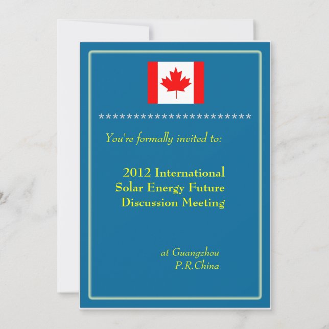 International, professional business meeting invitation (Front)