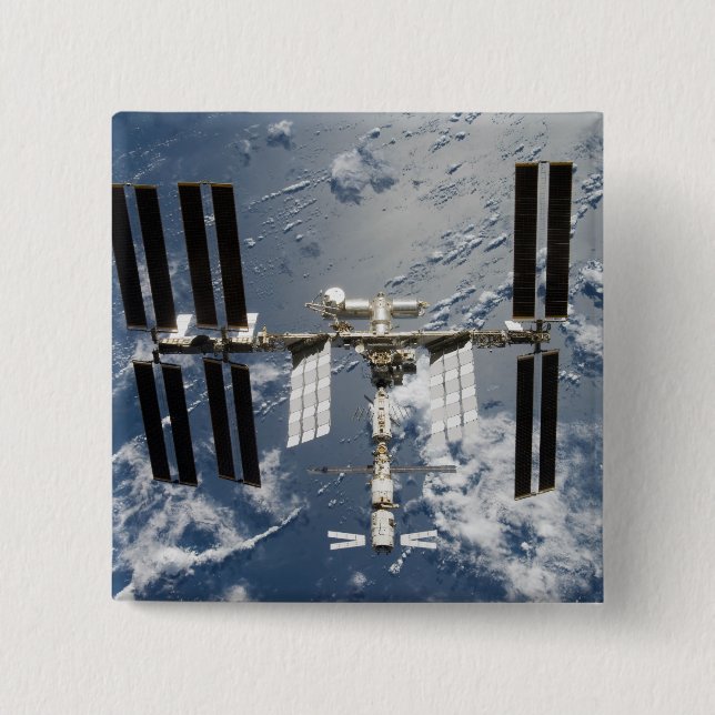 International Space Station 14 15 Cm Square Badge (Front)