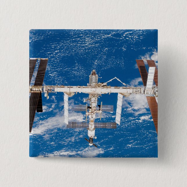 International Space Station 17 15 Cm Square Badge (Front)