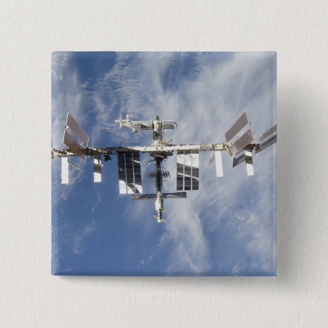 International Space Station 4 15 Cm Square Badge (Front)
