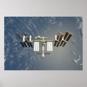 International Space Station backdropped Poster