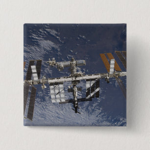 International Space Station in orbit 15 Cm Square Badge
