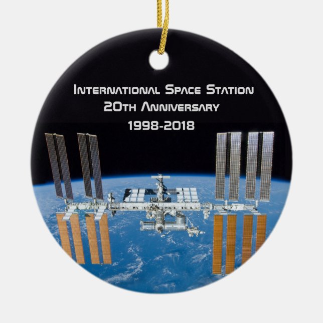 International Space Station ISS 20th Anniversary Ceramic Ornament (Front)