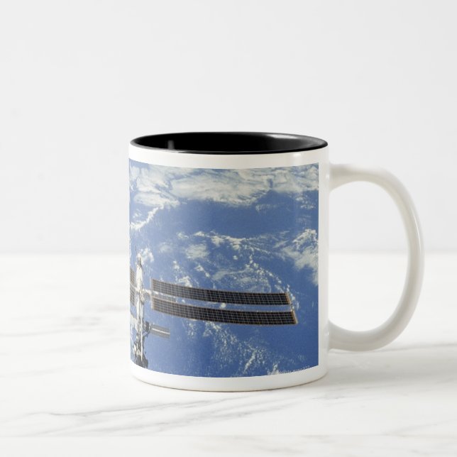 International Space Station orbiting Earth Two-Tone Coffee Mug (Right)