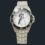 International Symbol for Bride and Groom Watch<br><div class="desc">Our cute "international symbol" for bride and groom,  we have a cute line drawing of the happy couple dancing,  or perhaps in an embrace.  We offer this design in both pink and black. Play around and change the background colour for non-apparel items,  or add text if you wish.</div>