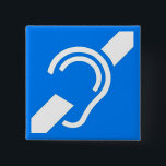 International Symbol for the Deaf 15 Cm Square Badge<br><div class="desc">International Symbol for the Deaf on square.</div>