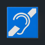 International Symbol for the Deaf 15 Cm Square Badge<br><div class="desc">International Symbol for the Deaf on square.</div>