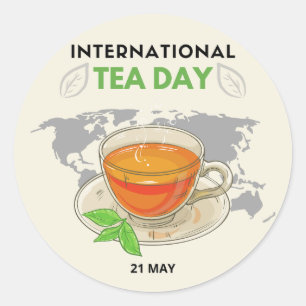 International Tea Day Classic Round Sticker