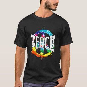 International Teach Peace Hippie Freedom Day Tie D T-Shirt