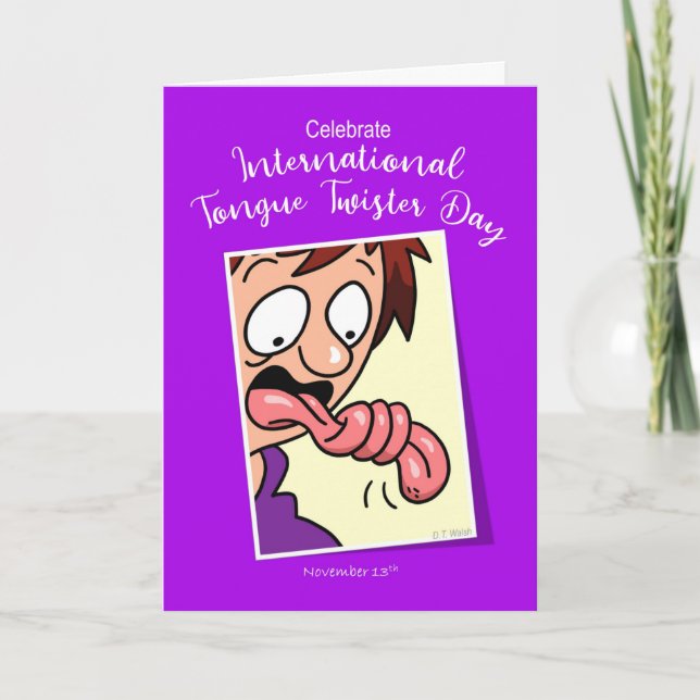 International Tongue Twister Day November 13th Hol Holiday Card (Front)