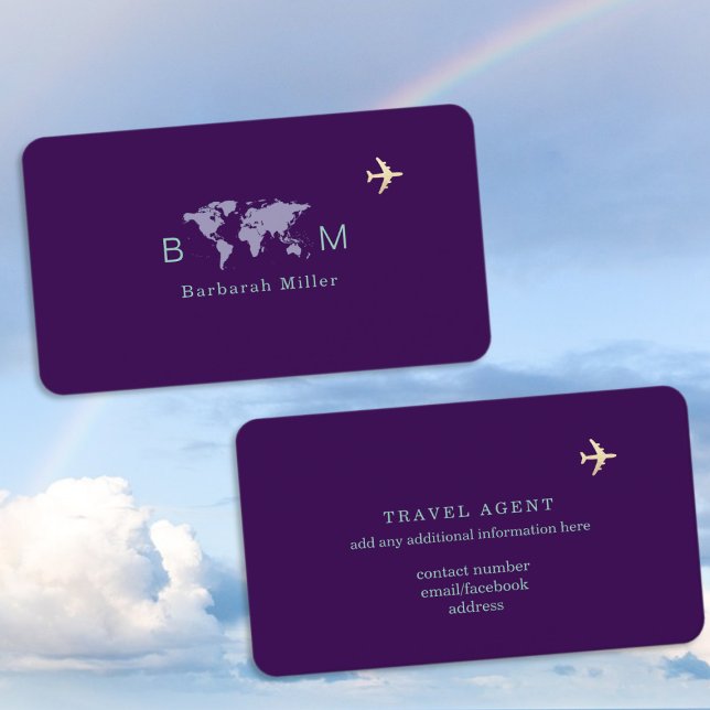 International Travel Agent Purple Business Card (Creator Uploaded)